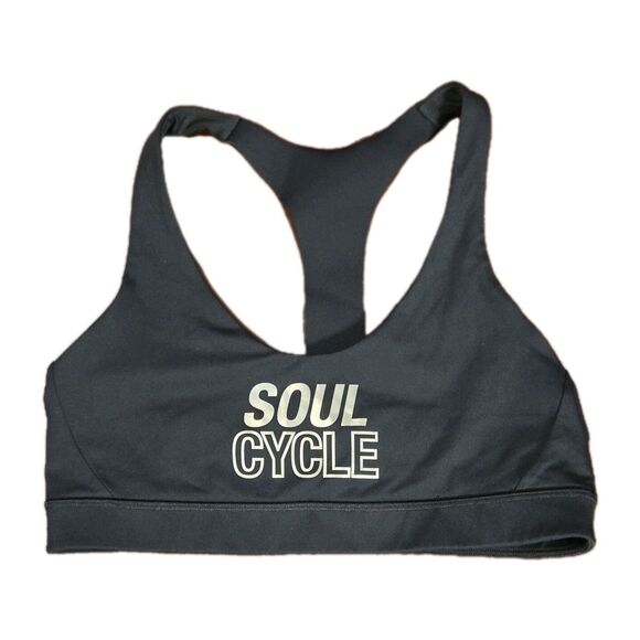 Lululemon Break Free Racerback Sports Bra Sz 10 Med. SoulCycle Black Quick Dry - Picture 2 of 6
